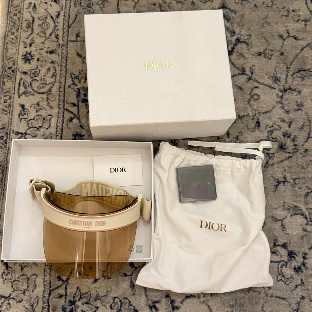 Brand New Dior Tan Visor with Accessories